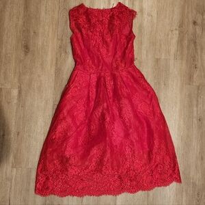 Chi Chi London Red Lace Cocktail Dress